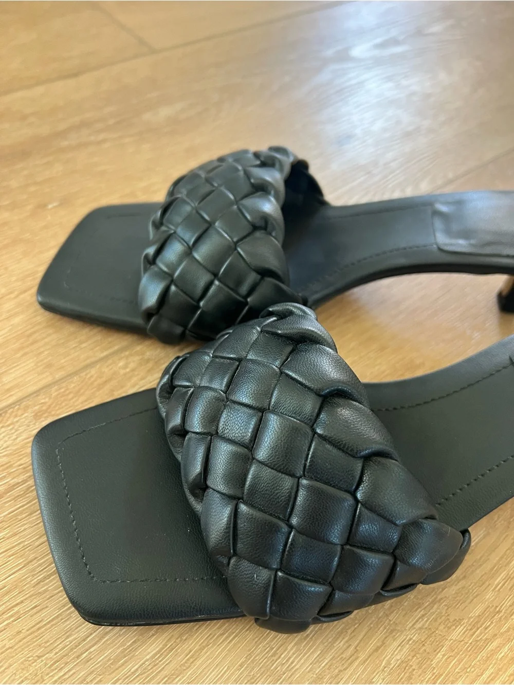 H&M Black Braided Slide Heels